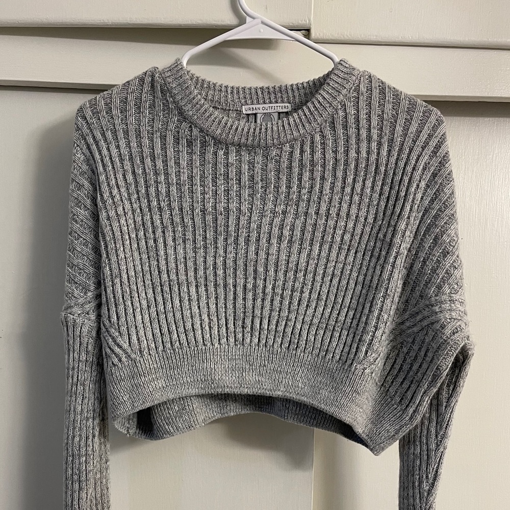 Urban Outfitters gray cropped crew neck